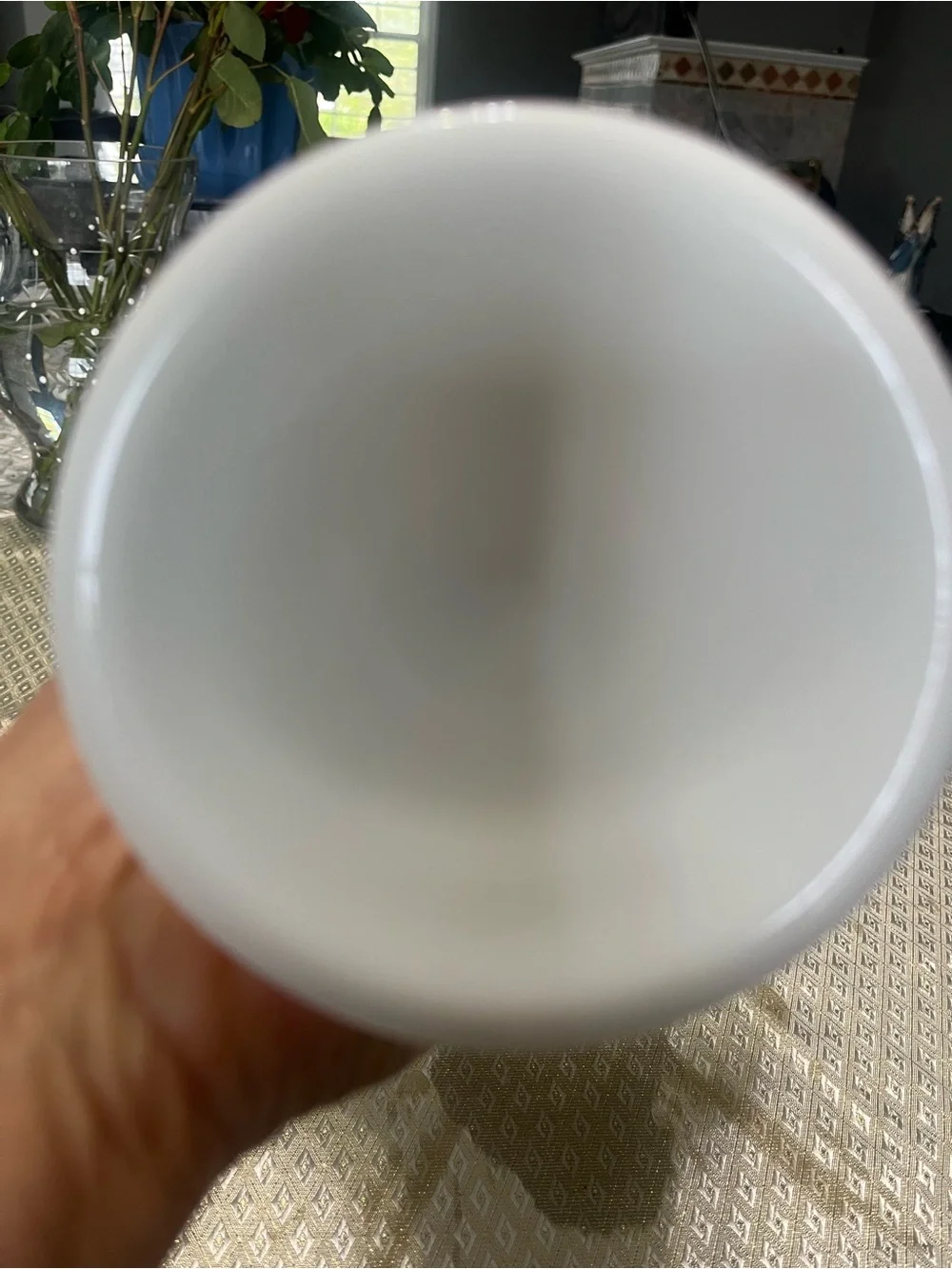White Ruffled Pedestal Milk Glass Vase - Classic Home Accent